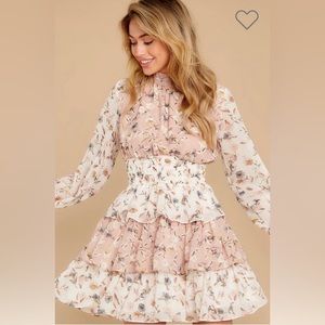 Storia Sweet Angel Pink Multi Floral Long Sleeve Dress